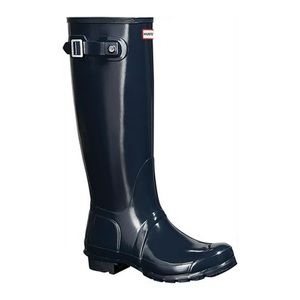 NIB $175 HUNTER Women's Original Tall Gloss Boots, Navy, Sz 10